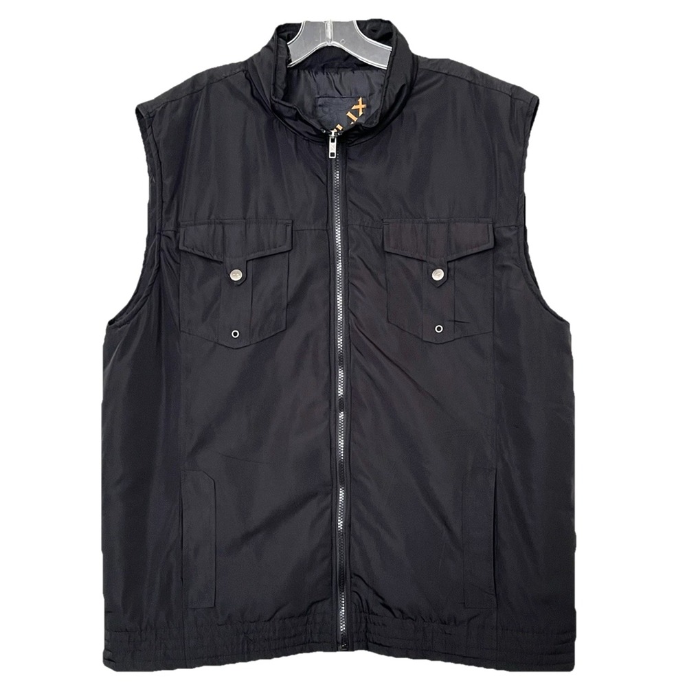Helix Mens Vest Black XXL Full Zip Pockets Polyester Lined Insulated Lightweight